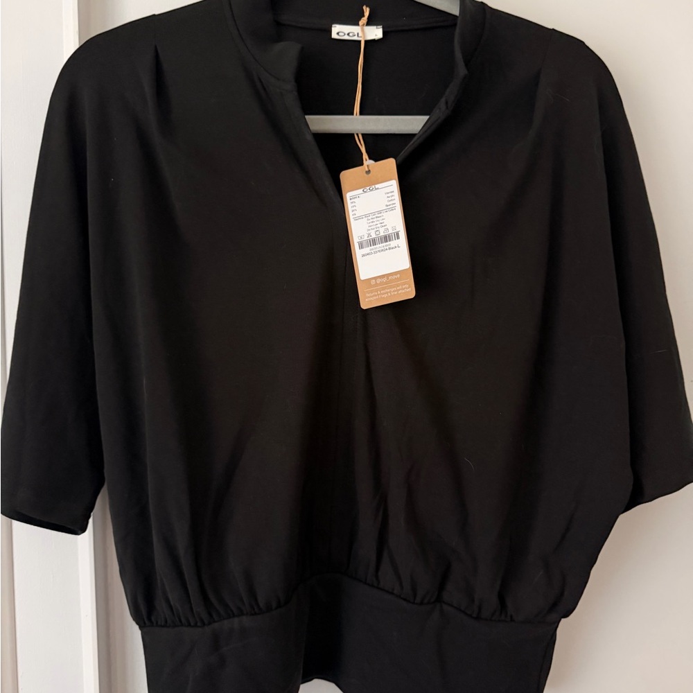 OGL Black Women's Split-Neck Sweatshirt